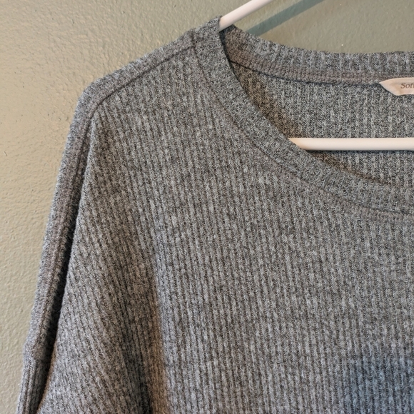 Soft Surroundings Gray Ribbed Top Size XLP - Picture 2 of 5